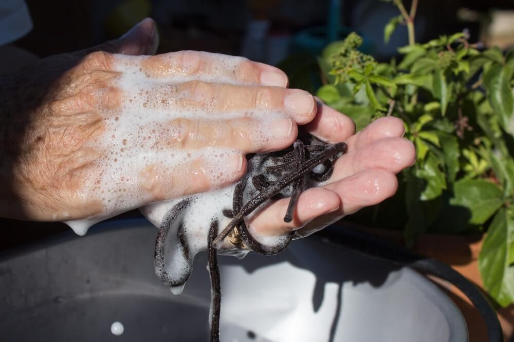 washing shoelaces by hand